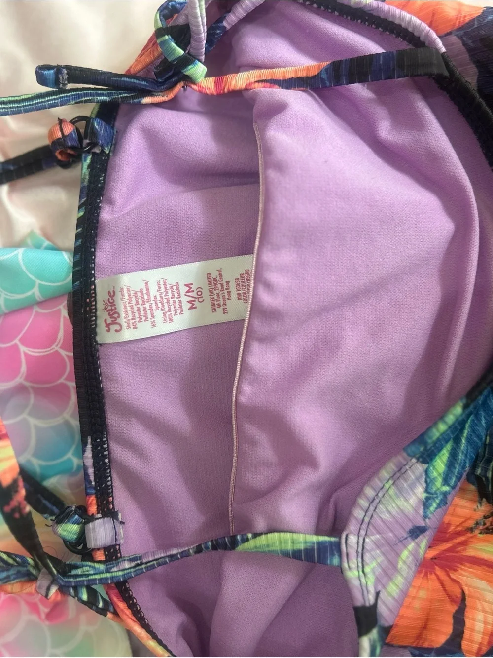 Old Navy Lilac & Pink Sports Bra and Tank Set & bathing suit lot. Size M/7-8.